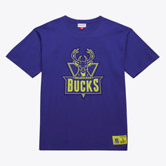 Mitchell & Ness Milwaukee Bucks Hardwood Classics Neon Nights Premium T-Shirt Purple