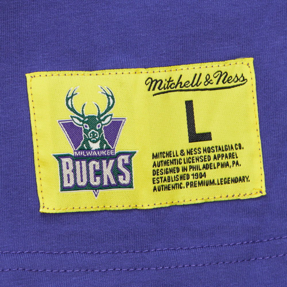 Mitchell & Ness Milwaukee Bucks Hardwood Classics Neon Nights Premium T-Shirt Purple