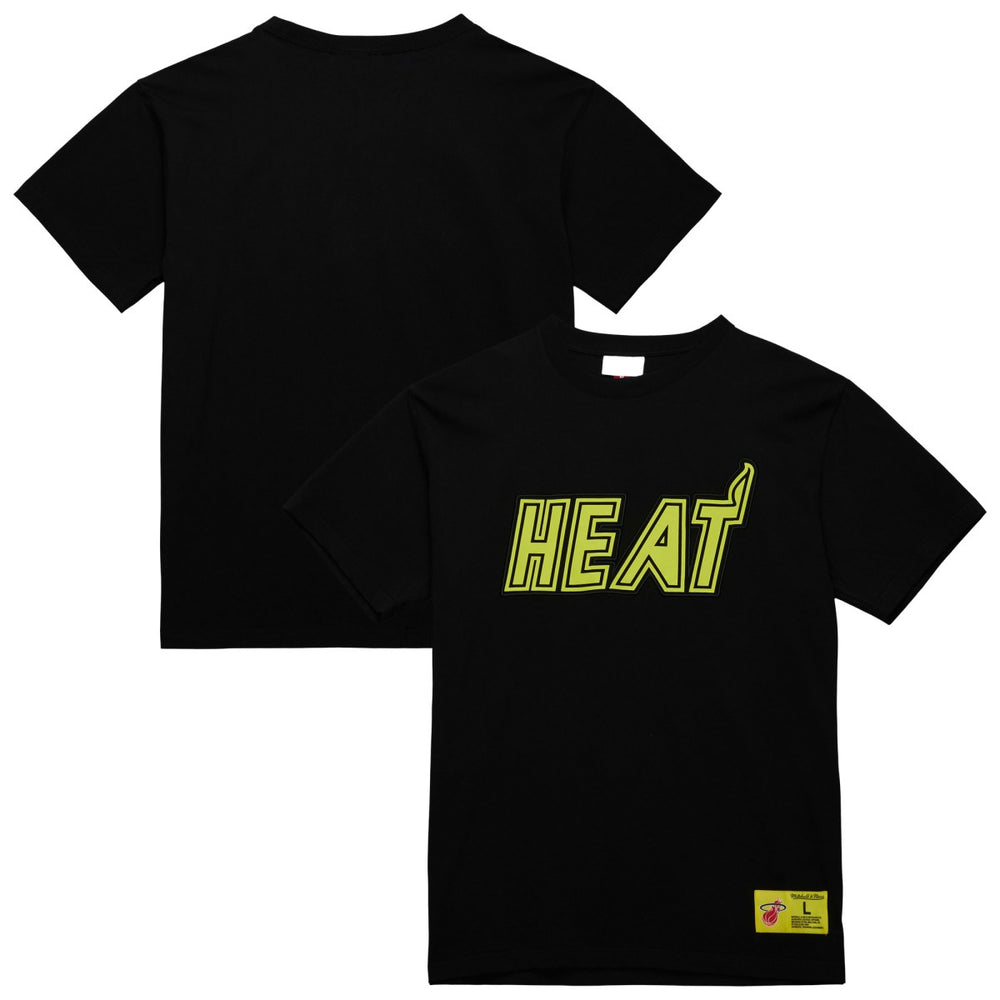 Mitchell & Ness Miami Heat Hardwood Classics Neon Nights Premium T-Shirt Black