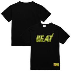 Mitchell & Ness Miami Heat Hardwood Classics Neon Nights Premium T-Shirt Black