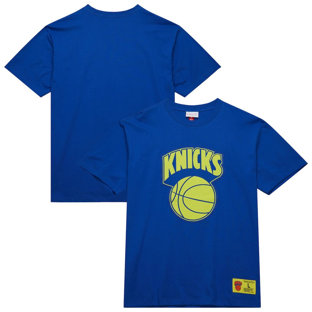 Mitchell & Ness New York Knicks Hardwood Classics Neon Nights Premium T-Shirt Blue