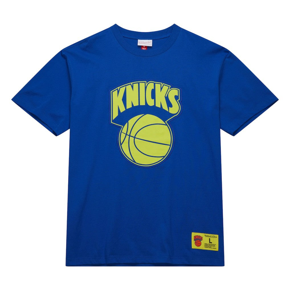Mitchell & Ness New York Knicks Hardwood Classics Neon Nights Premium T-Shirt Blue