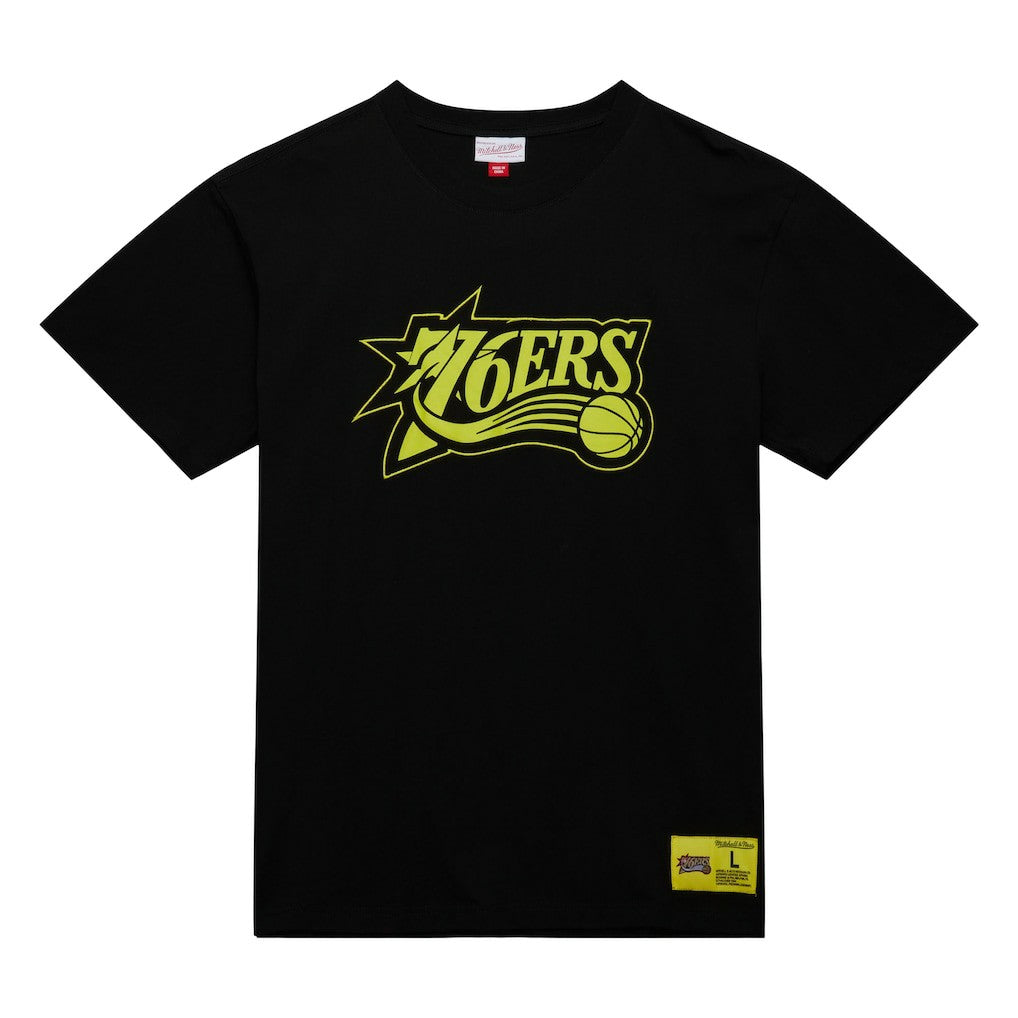 Mitchell & Ness Philadelphia 76ers Hardwood Classics Neon Nights Premium T-Shirt Black