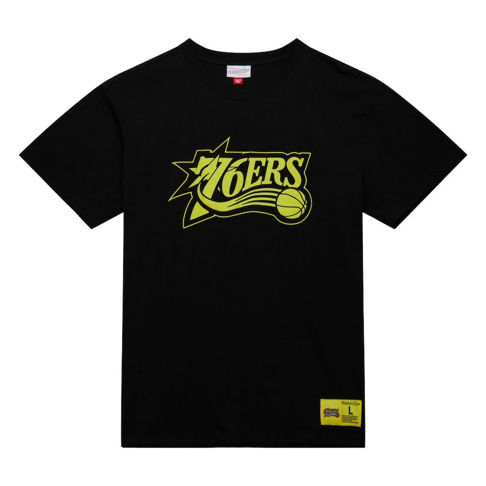 Mitchell & Ness Philadelphia 76ers Hardwood Classics Neon Nights Premium T-Shirt Black