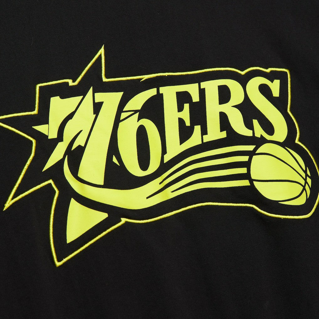 Mitchell & Ness Philadelphia 76ers Hardwood Classics Neon Nights Premium T-Shirt Black