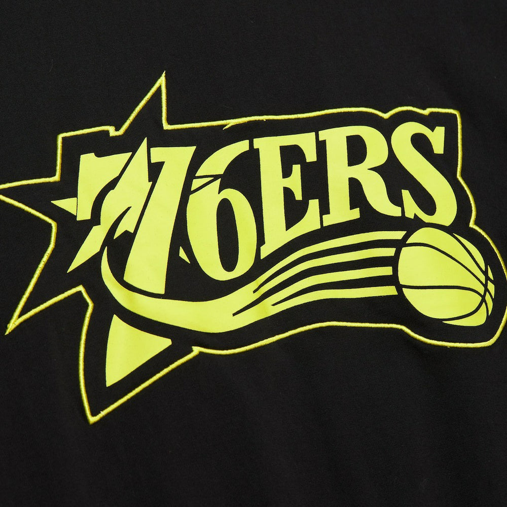 Mitchell & Ness Philadelphia 76ers Hardwood Classics Neon Nights Premium T-Shirt Black