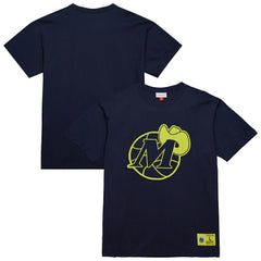 Mitchell & Ness Dallas Mavericks Hardwood Classics Neon Nights Premium T-Shirt Navy