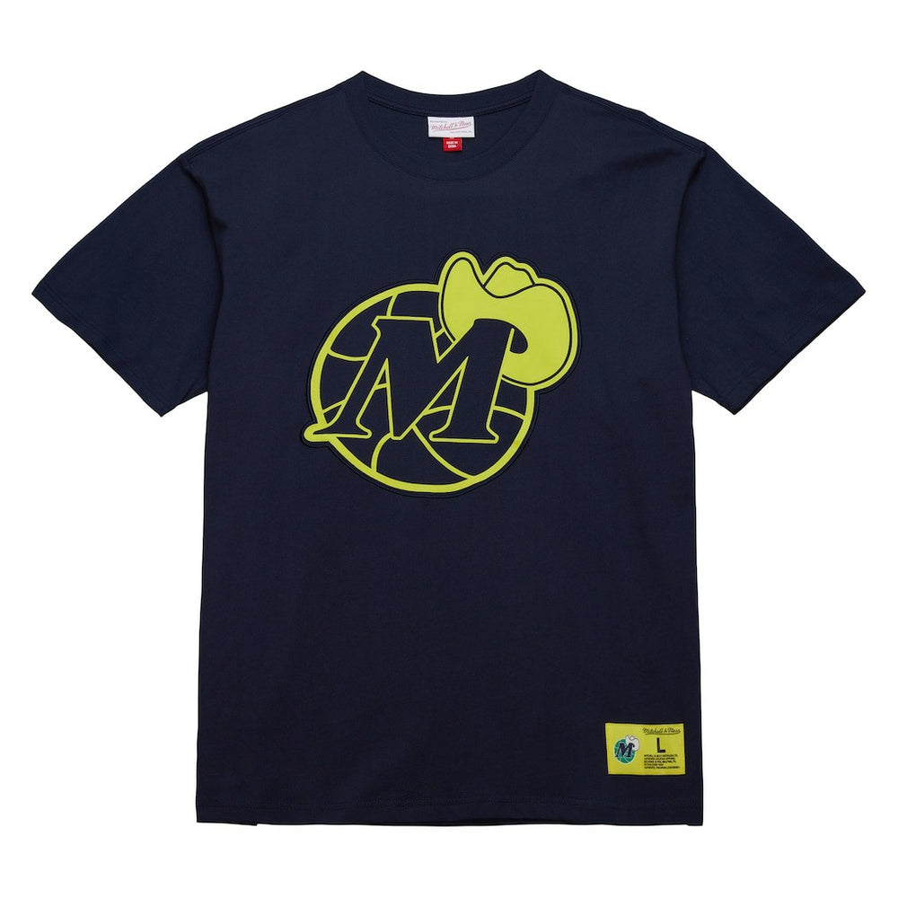 Mitchell & Ness Dallas Mavericks Hardwood Classics Neon Nights Premium T-Shirt Navy