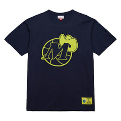Mitchell & Ness Dallas Mavericks Hardwood Classics Neon Nights Premium T-Shirt Navy