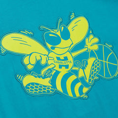Mitchell & Ness Charlotte Hornets Hardwood Classics Neon Nights Premium T-Shirt Teal