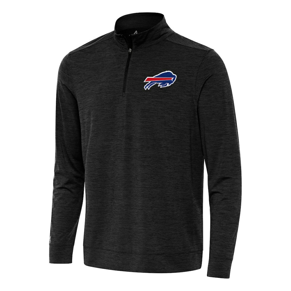Buffalo Bills Antigua Bright Quarter-Zip Top - Heather Black - NFL