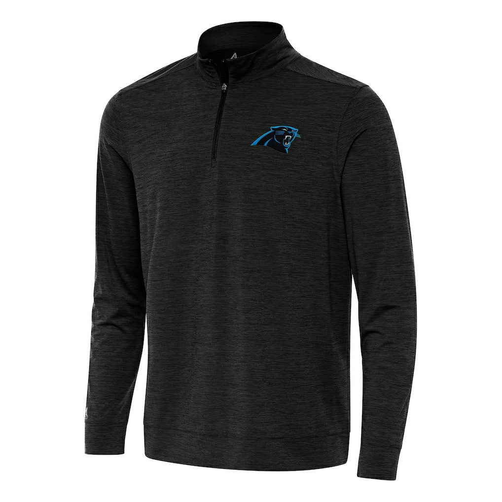 Carolina Panthers Antigua Bright Quarter-Zip Top - Heather Black - NFL