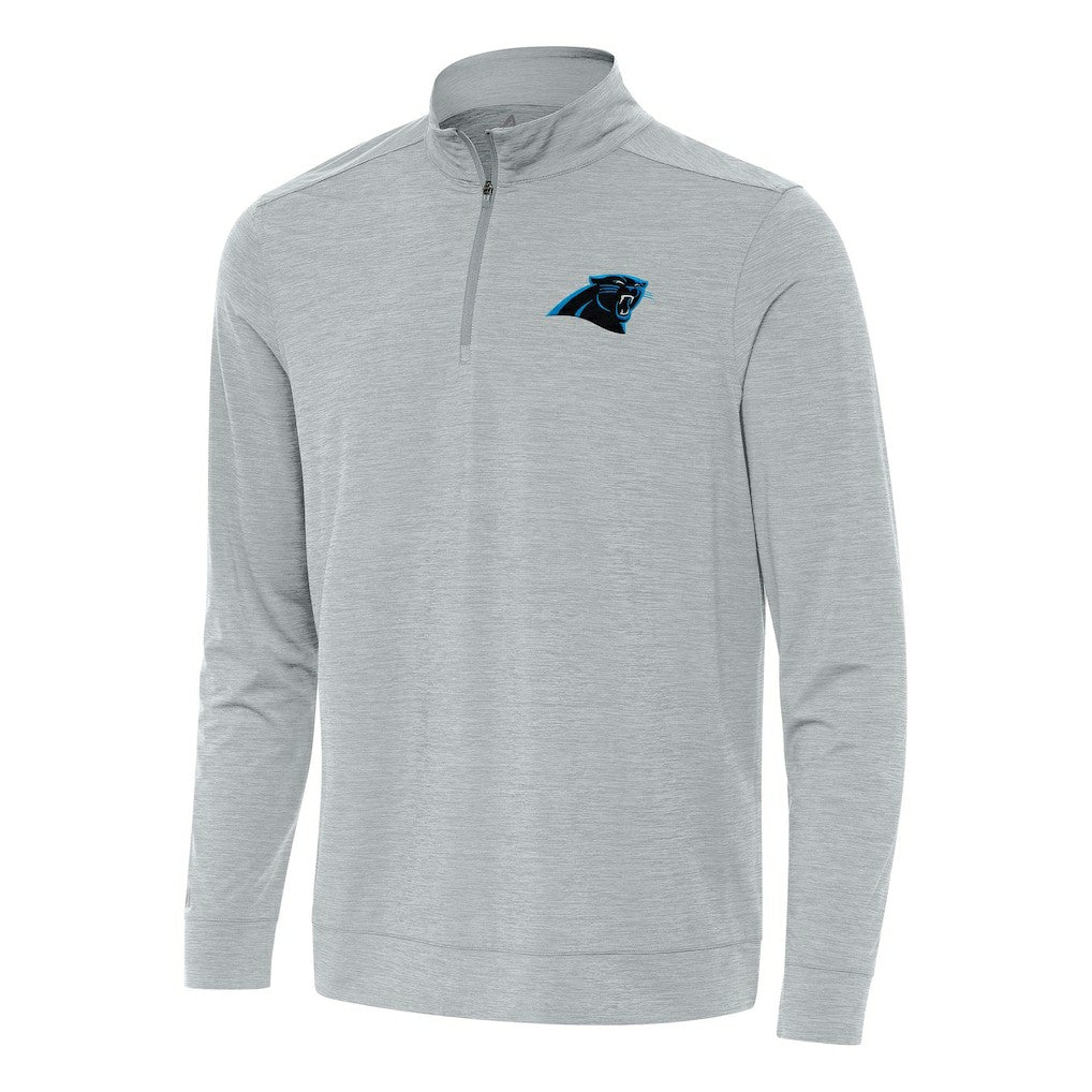Carolina Panthers Antigua Bright Quarter-Zip Top - Heather Gray - NFL