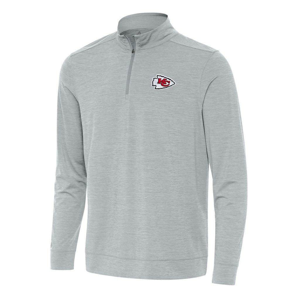Kansas City Chiefs Antigua Bright Quarter-Zip Top - Heather Gray - NFL