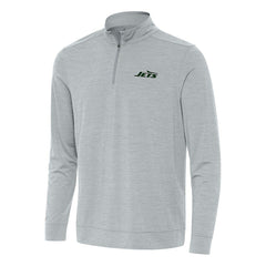 New York Jets Antigua Bright Quarter-Zip Top - Heather Gray - NFL