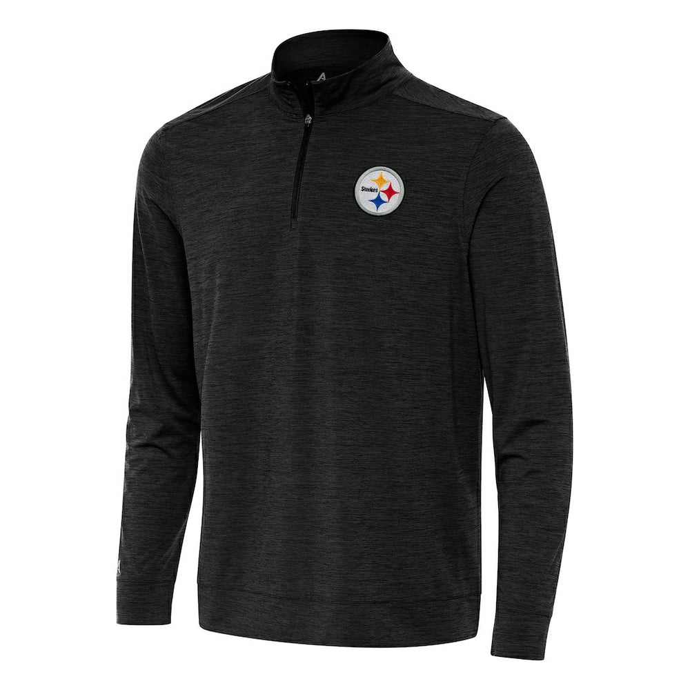 Pittsburgh Steelers Antigua Bright Quarter-Zip Top - Heather Black - NFL