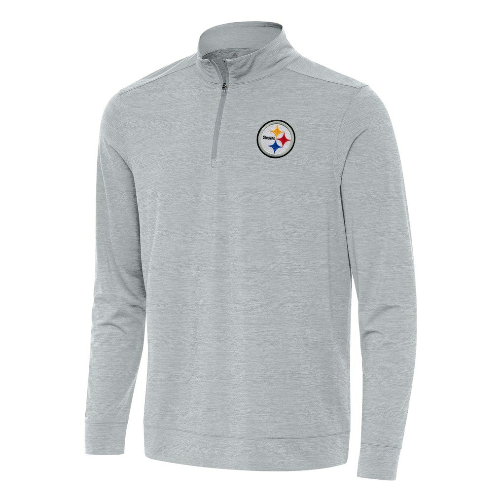 Pittsburgh Steelers Antigua Bright Quarter-Zip Top - Heather Gray - NFL