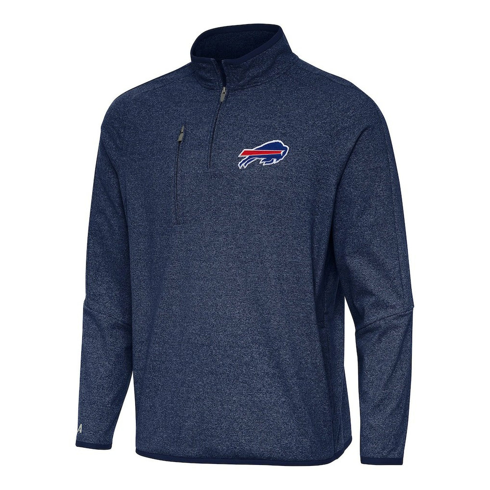 Buffalo Bills Antigua Certain Tri-Blend Quarter-Zip Top - Heather Navy - NFL