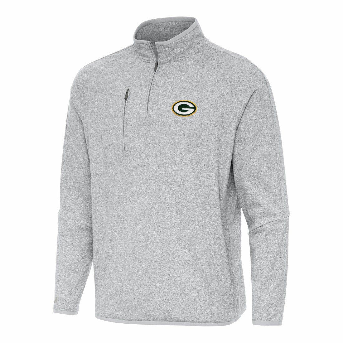 Green Bay Packers Antigua Certain Tri-Blend Quarter-Zip Top - Heather Gray - NFL