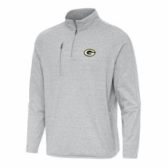 Green Bay Packers Antigua Certain Tri-Blend Quarter-Zip Top - Heather Gray - NFL