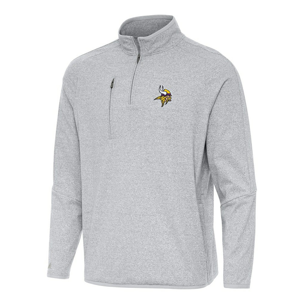 Minnesota Vikings Antigua Certain Tri-Blend Quarter-Zip Top - Heather Gray - NFL