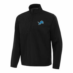 Detroit Lions Antigua Brisk Quarter-Zip Pullover Jacket - Black - NFL