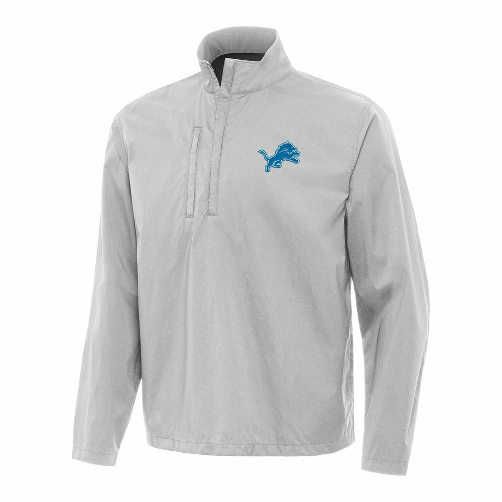 Detroit Lions Antigua Brisk Quarter-Zip Pullover Jacket - Gray - NFL