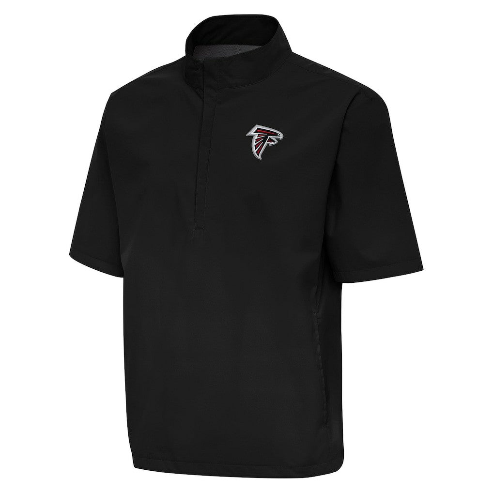 Atlanta Falcons Antigua Brisk Short Sleeve Quarter-Zip Windshirt - Black - NFL
