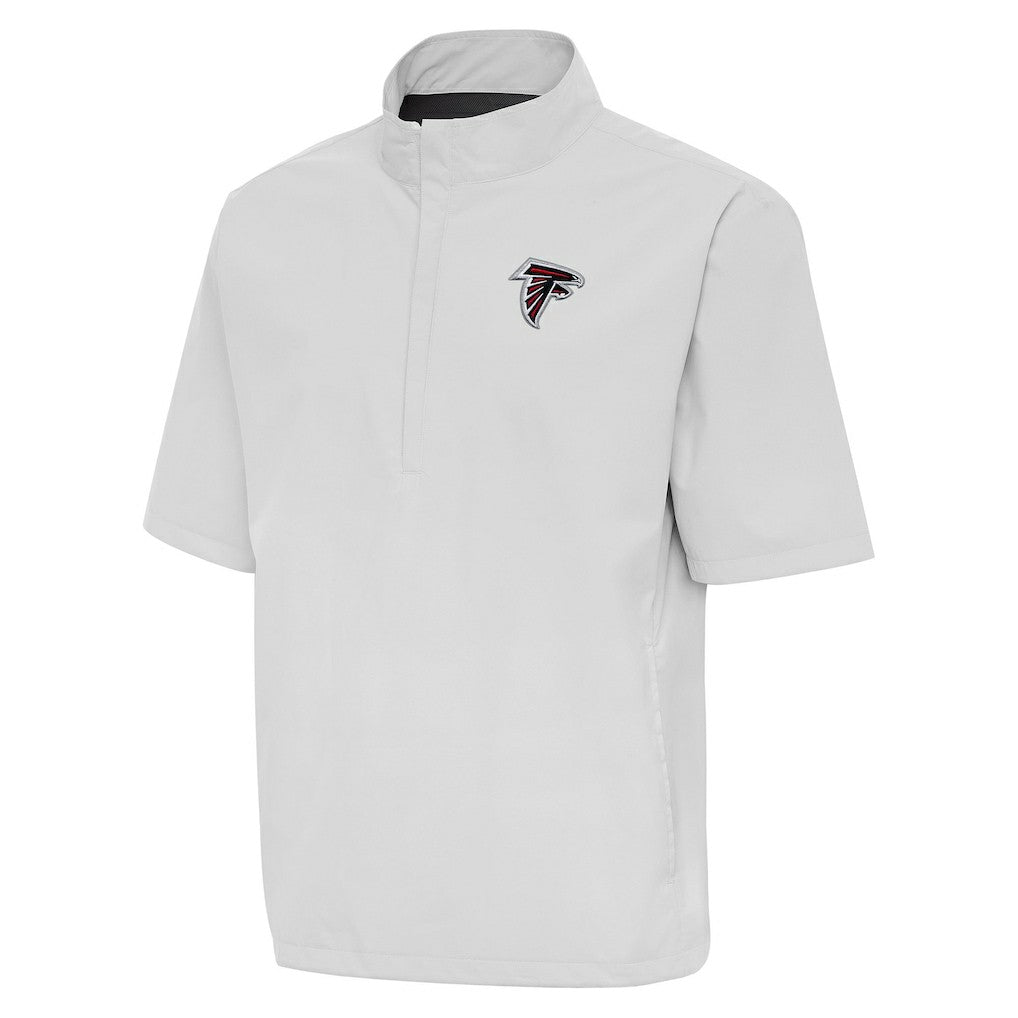 Atlanta Falcons Antigua Brisk Short Sleeve Quarter-Zip Windshirt - Heather Gray - NFL
