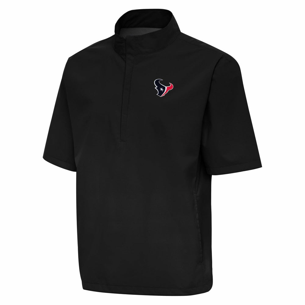 Houston Texans Antigua Brisk Short Sleeve Quarter-Zip Windshirt - Black - NFL