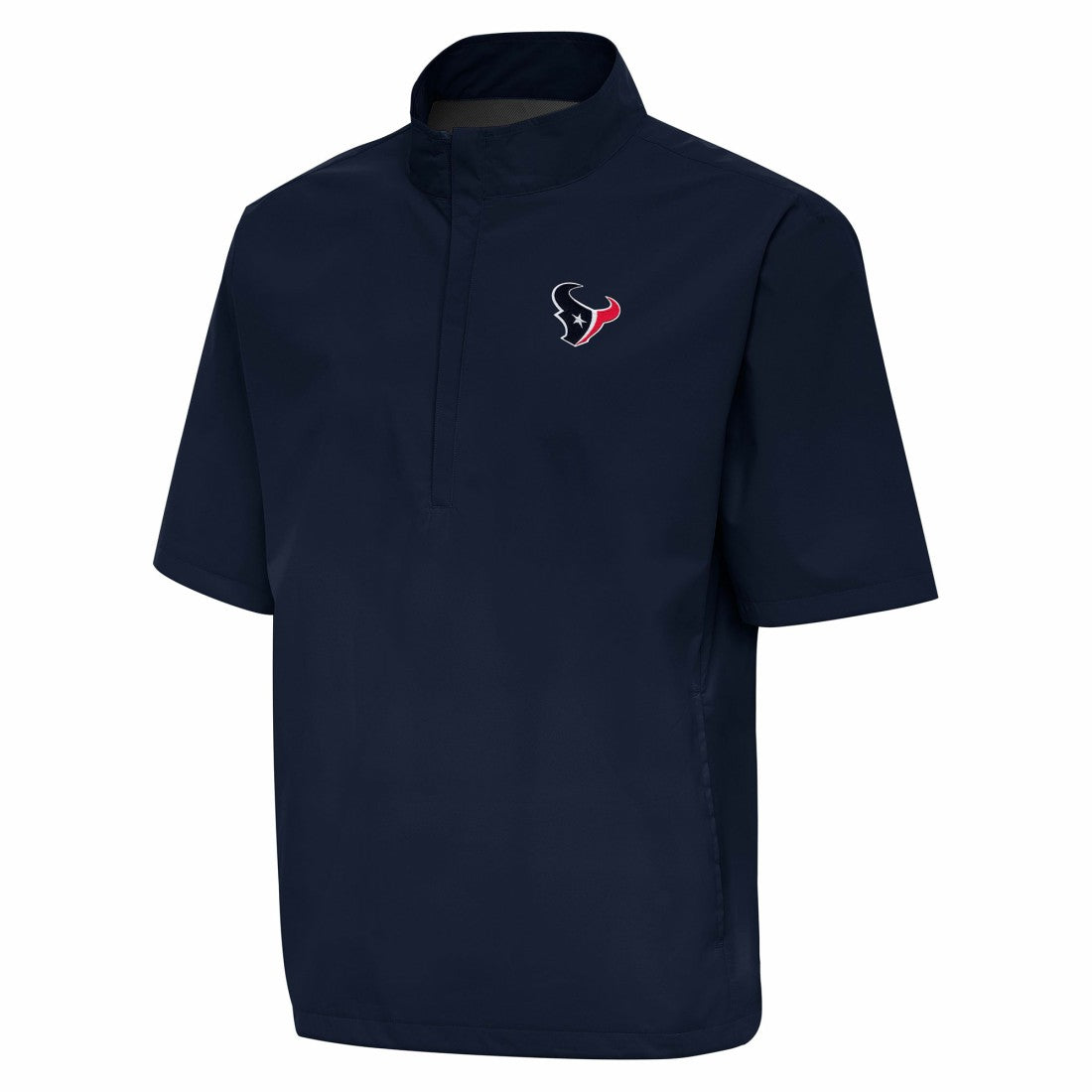 Houston Texans Antigua Brisk Short Sleeve Quarter-Zip Windshirt - Navy - NFL
