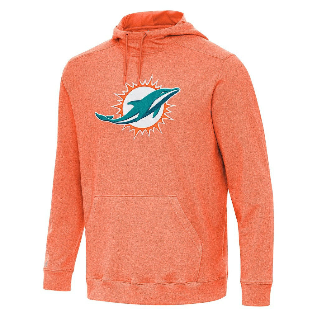 Miami Dolphins Antigua Cloud Pullover Hoodie - Heather Orange - NFL
