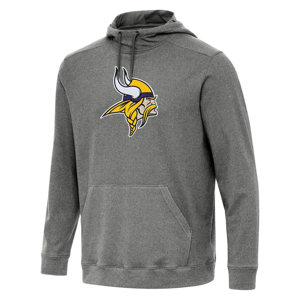 Minnesota Vikings Antigua Cloud Pullover Hoodie - Heather Black - NFL