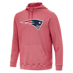 New England Patriots Antigua Cloud Pullover Hoodie - Heather Red - NFL