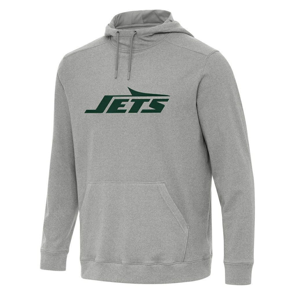 New York Jets Antigua Cloud Pullover Hoodie - Heather Gray - NFL