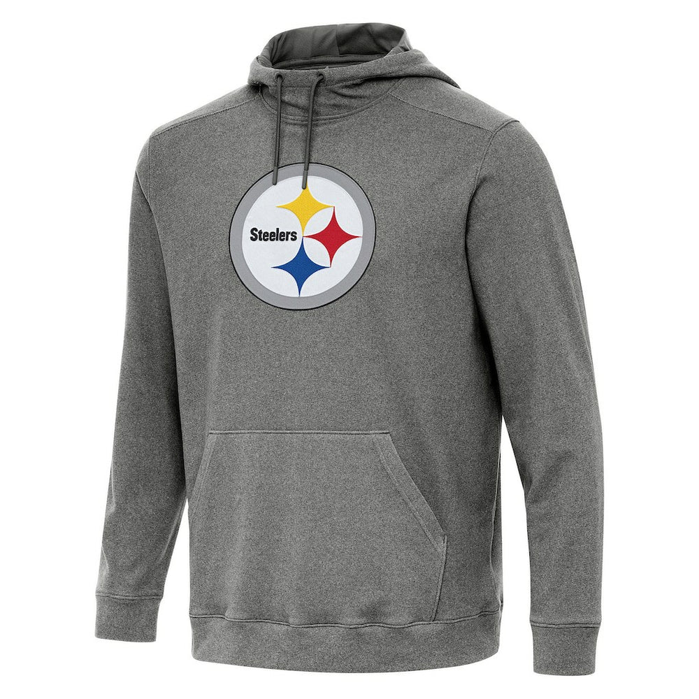 Pittsburgh Steelers Antigua Cloud Pullover Hoodie - Heather Black - NFL