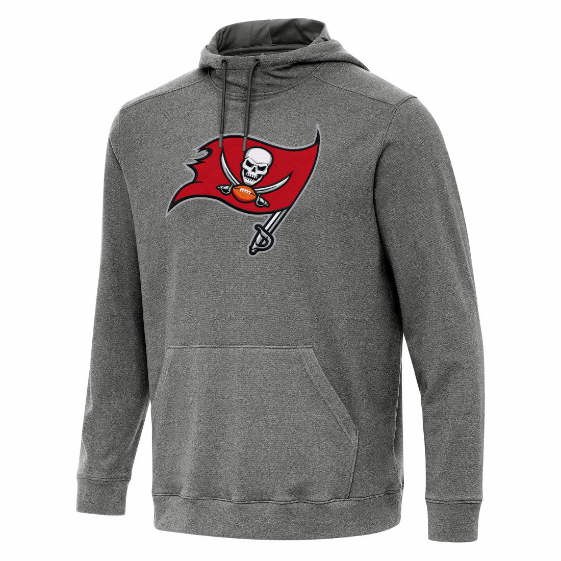 Tampa Bay Buccaneers Antigua Cloud Pullover Hoodie - Heather Black - NFL