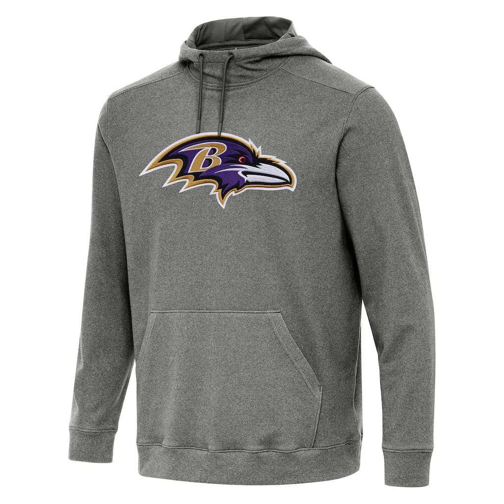Baltimore Ravens Antigua Cloud Pullover Hoodie - Heather Black - NFL