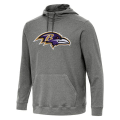 Baltimore Ravens Antigua Cloud Pullover Hoodie - Heather Black - NFL