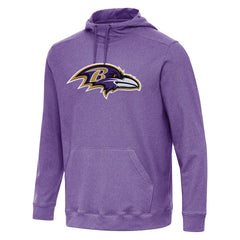 Baltimore Ravens Antigua Cloud Pullover Hoodie - Heather Purple - NFL
