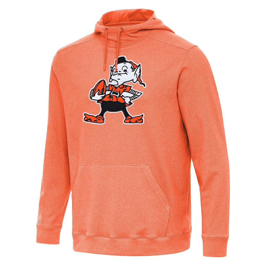 Cleveland Browns Antigua Cloud Pullover Hoodie - Heather Orange - NFL