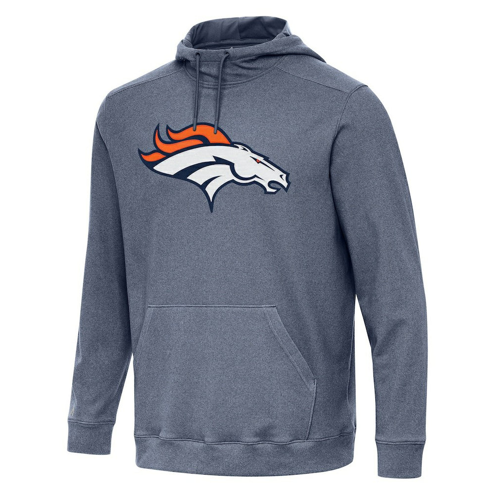 Denver Broncos Antigua Cloud Pullover Hoodie - Heather Navy - NFL