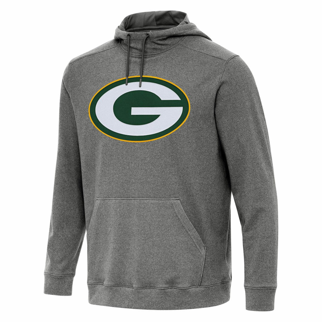Green Bay Packers Antigua Cloud Pullover Hoodie - Heather Black - NFL