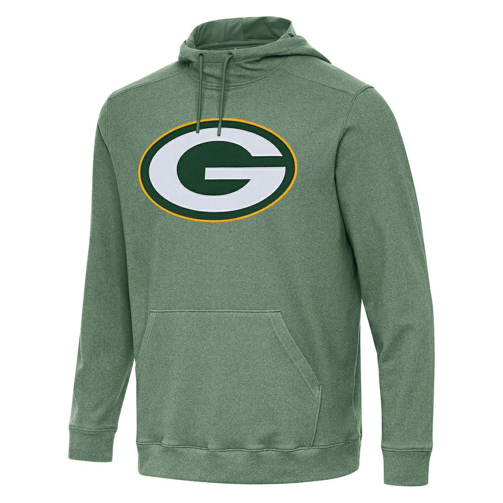 Green Bay Packers Antigua Cloud Pullover Hoodie - Heather Green - NFL