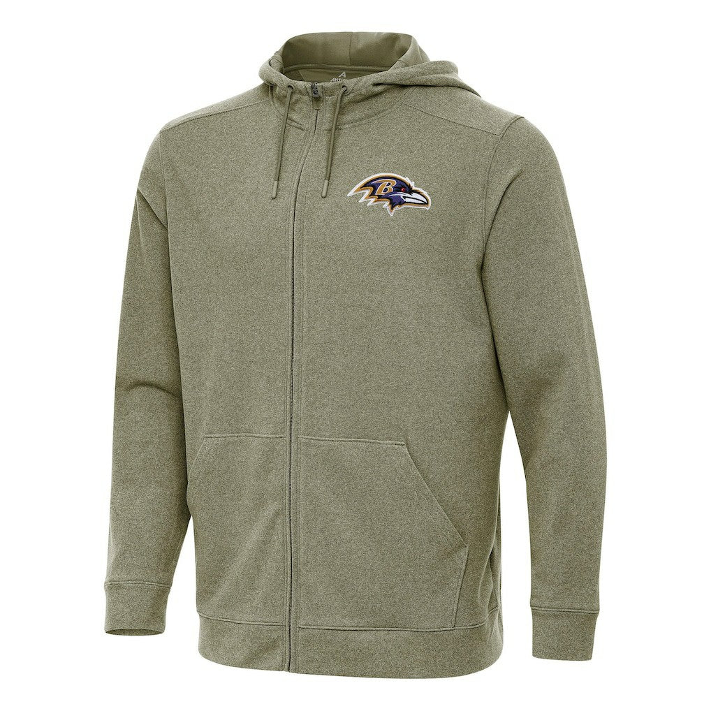 Baltimore Ravens Antigua Effortless Full-Zip Hoodie - Olive - NFL