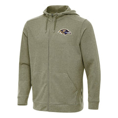 Baltimore Ravens Antigua Effortless Full-Zip Hoodie - Olive - NFL