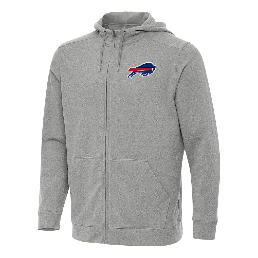 Buffalo Bills Antigua Effortless Full-Zip Hoodie - Heather Gray - NFL