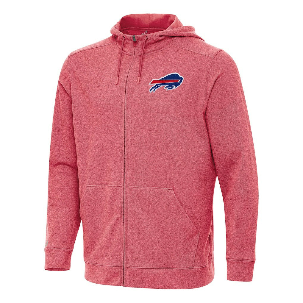 Buffalo Bills Antigua Effortless Full-Zip Hoodie - Heather Red - NFL