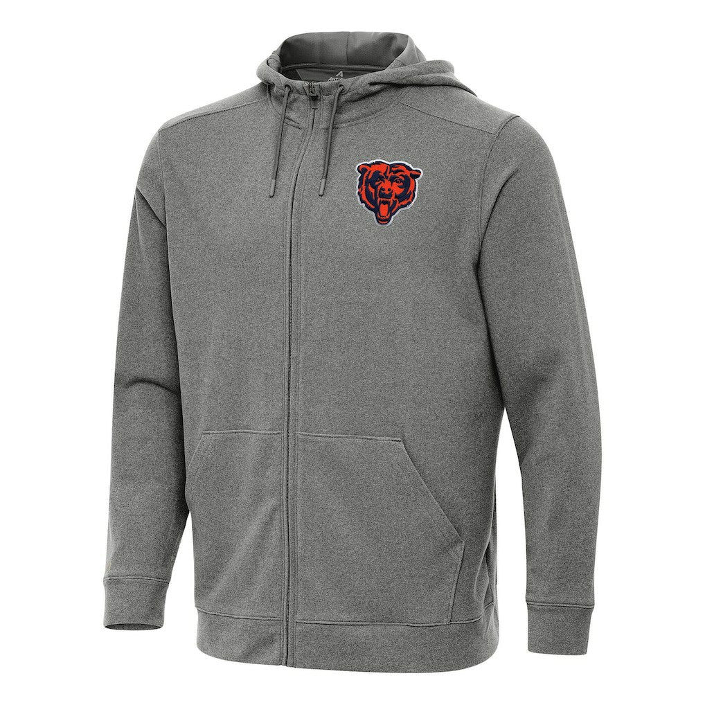 Chicago Bears Antigua Effortless Full-Zip Hoodie - Heather Black - NFL