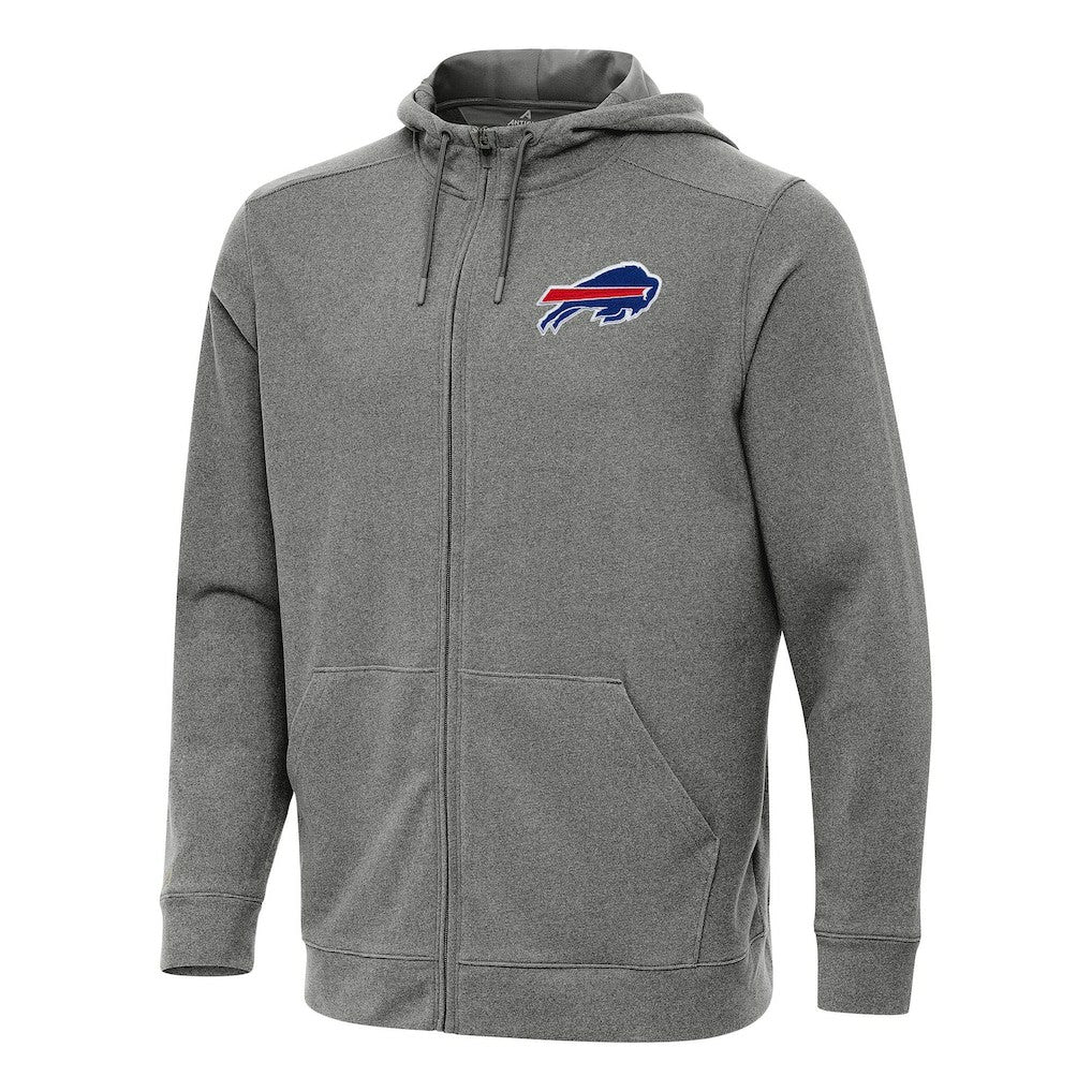 Buffalo Bills Antigua Effortless Full-Zip Hoodie - Heather Black - NFL